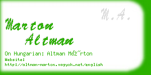 marton altman business card